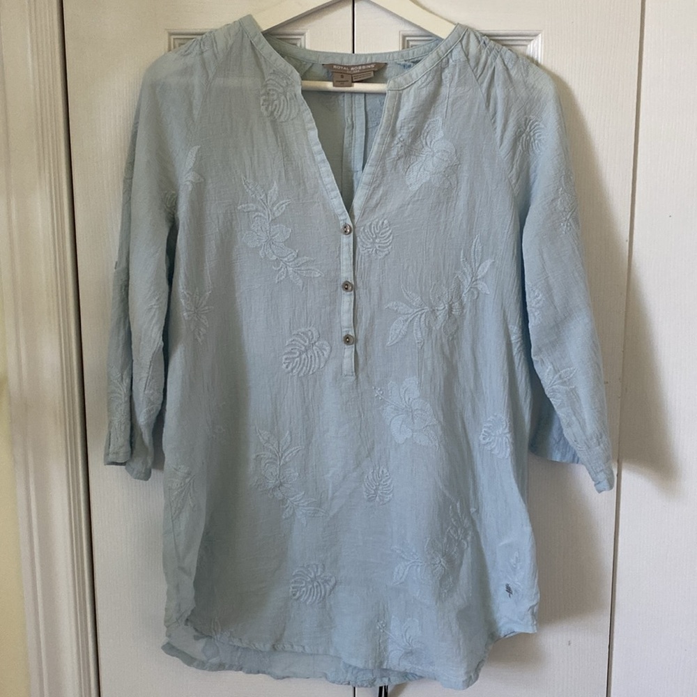 Royal Robbin’s Oasis Tunic ll 3/4 sleeve Organic Cotton  in Pacific Blue colour